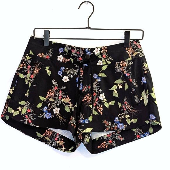 Athleta | Tropical Print Hudson Board Shorts Swim Black Floral | Size 0 - Picture 2 of 13